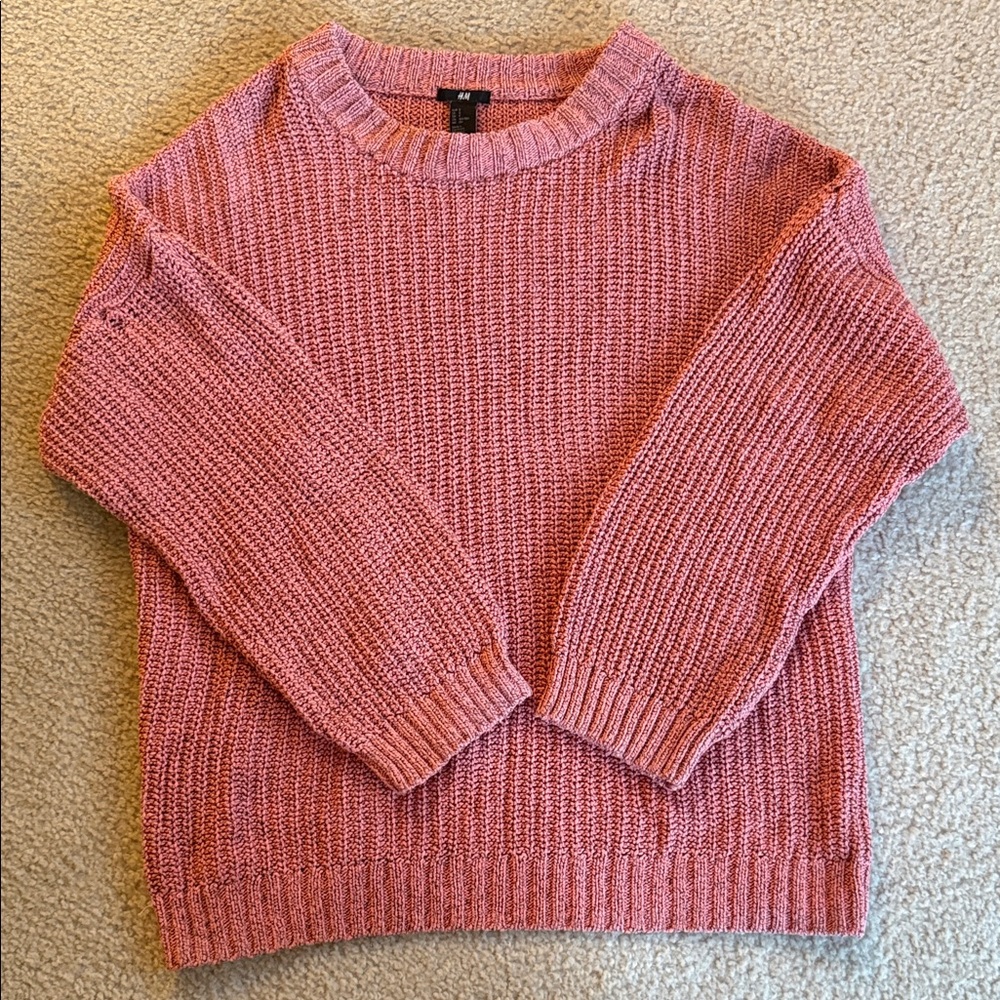 H&M Soft Pink Oversized Sweater - Size Small